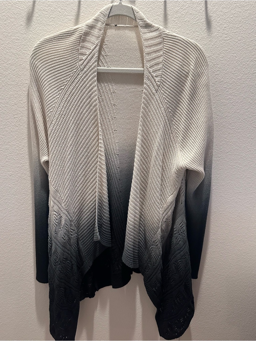 Women's Ombre Knit Sweater Shrug Cream to Dark Green